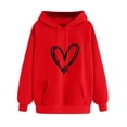 thumbnail image 1 of MeetoTime Women's Fall Hoodie Basic Printed Fleece Long Sleeve Hooded Sweatshirt Pullover with Pockets, 1 of 5