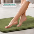 thumbnail image 4 of Clara Clark 3-Pack Bath Mat Set - Large, Small and Contour Bathroom Rug Set, Absorbent Memory Foam Bath Rugs, Non-Slip, Thick, Velvet Microfiber Bathrug, Plush Shower, Toilet Bathmats Carpet, Sage, 4 of 8