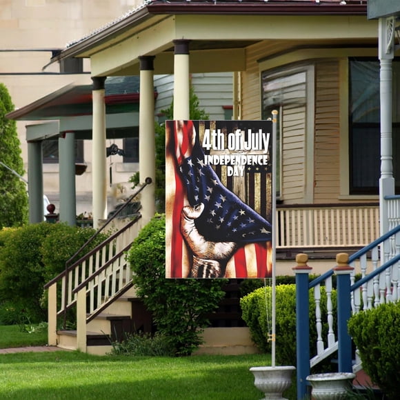 Fridja en Liquidation 5$ Patriotique Drapeau de Jardin Double Face Drapeau USA USA 4 Juillet Fête de l'Indépendance Maison Fermes Déco 12x18 Pouces Décorations de Bienvenue à la Maison