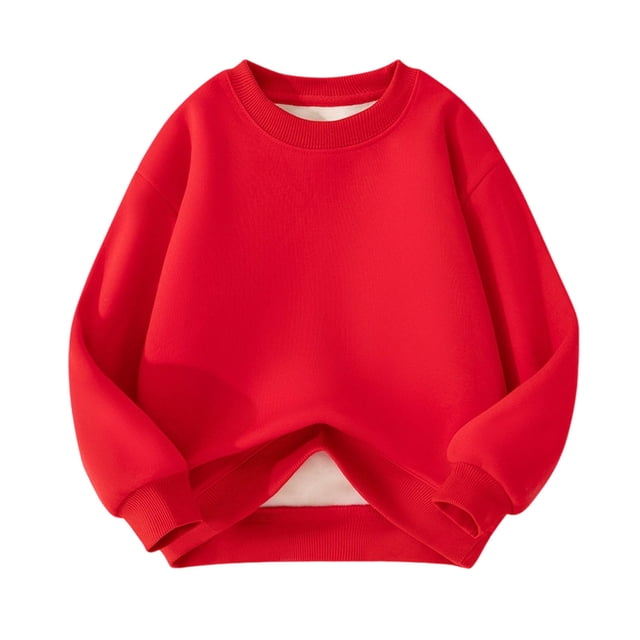 Sweaters for Boys Fleece Thickened Long Sleeve Capless Casual Warm