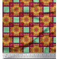 thumbnail image 1 of Soimoi polyester Crepe Fabric Check & Mandala Decorative Print Sewing Fabric Yard 52 Inch Wide, 1 of 3