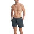 thumbnail image 2 of FhsagQ Board Shorts Men's 17 4th of July Men's Athleisure Loose Solid Color Beach Shorts Mens Board Shorts 5 Inch Inseam Green Mens Board Shorts Beach with Compression Liner Grey L, 2 of 4