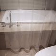 thumbnail image 4 of Doublure de Rideau de Douche Extra Longue Transparente, Doublure de Douche Classique en Eva Robuste avec Crochets, Aimants Inférieurs, Imperméable, Œillets Antirouille, 72x86 Pouces, 4 of 7