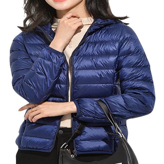 MAWCLOS Veste Matelassée pour Femmes avec Capuche et Poches, Veste en Duvet Résistante à l'Eau pour Extérieur, Kaki TG