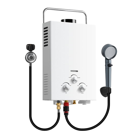 Douche Chaude Instantanée Portable au Gaz Naturel 6 L, 1,58 Gpm pour Camping/VR, 40 K BTU, Chauffe-Eau Sans Réservoir, Largement Utilisé