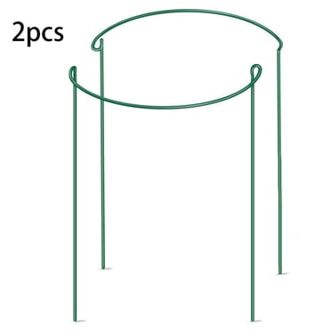 Fashionhome Anneau de Support de Jardin 40*25 cm Cage à Plantes Demi-Ronde en Métal 2 Pcs