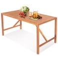 thumbnail image 2 of Gymax Rectangular Acacia Wood Dining Table 4-6 Person Patio 2'' Umbrella Hole Natural, 2 of 5