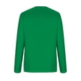 thumbnail image 5 of Dagegui Hauts Grande Taille pour Femmes Manches Longues Col Rond T-Shirt Couleur Unie Quotidien Tunique Chandail Vert Armée TTTTG, 5 of 5