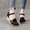 Black, variant on RKSTN Sandals for Women Closed Toe Wedges Shoes Platform Slingback Mid Low Heel Canvas Dress Sandals Soft Comfortable Sandals