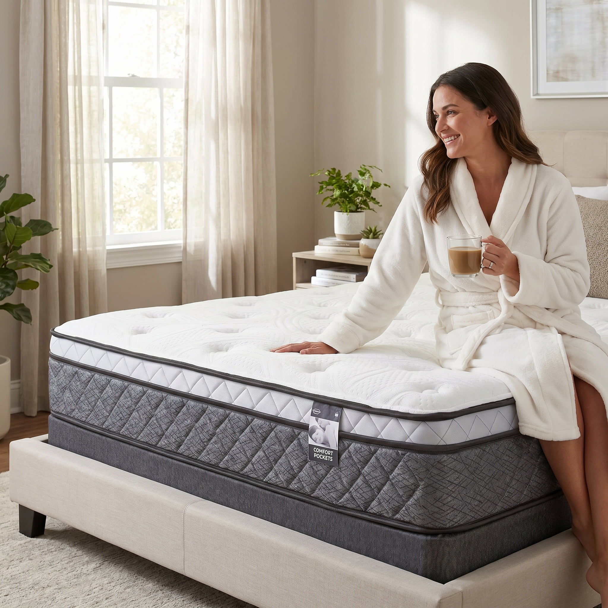 Springwall Matelas CHELSEA peluche moyen 9 po à ressorts ensachés