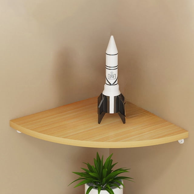 Floating Corner Shelf | Wooden Wall Mounted Storage Rack for Bedroom, Bathroom, Kitchen | 15x15cm Display Shelf for Books, Plants & Decor