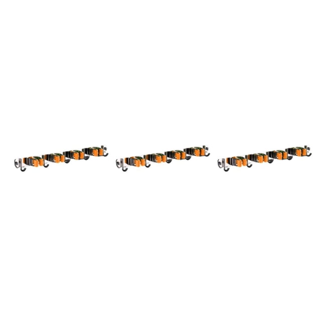 ZheElen Support Pratique pour Écouvillon en Acier Inoxydable - Fabrication Résistante à la Corrosion, Rapide, Robuste, Support Multifonction pour Écouvillon, Support pour Balai, orange, 4 Pinces et 5 Crochets, Ensemble de 3