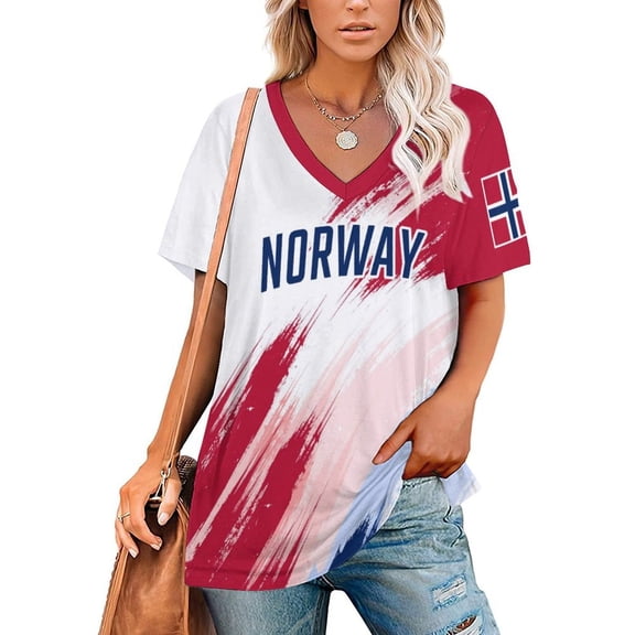Chandail de Soccer pour Femmes Personnalisé Norway Style Décontracté Chandail avec Votre Nom Numéro