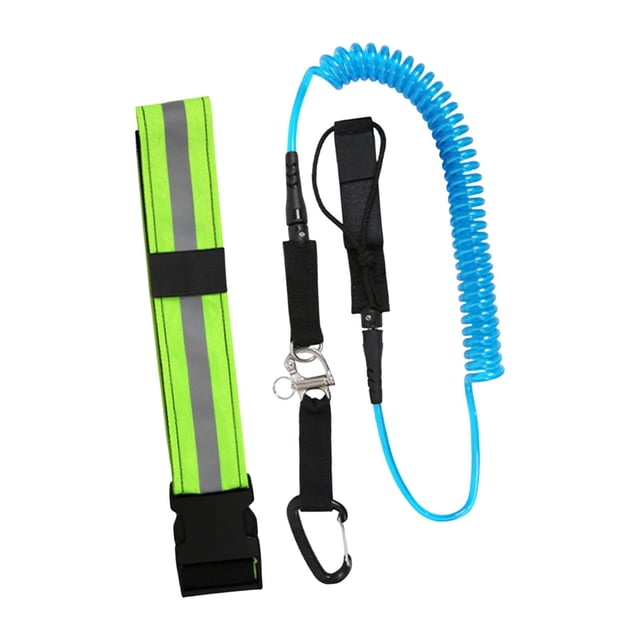 Almencla Surfboard Leash Lightweight Ankle Cuff Elastic Cord Leg Foot Rope Surf Leash for with Waist Belt