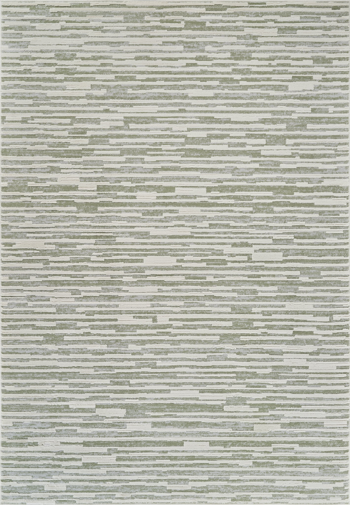 Tapis d'interieur abstrait Rug Branch Nomad, vert beige, moderne - Salon, chambre, salle a manger et cuisine