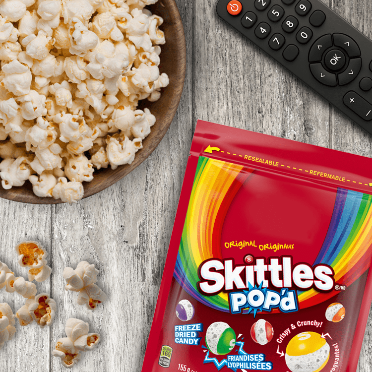SKITTLES POP'D, Original Freeze Dried Candy Bag, 155g