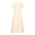 thumbnail image 4 of Robes Maxi Aguichant pour Femmes, Décontractées, à Manches Mi-Longues, d'Été, de Plage, Robe Soleil Hawaïenne, Coupe Évasée, Longue, 4 of 6