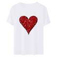 thumbnail image 4 of Cadeau de la Saint-Valentin pour Femmes T-shirt Décontracté à Col Rond à Manches Courtes Imprimé Arbre de Noël, 4 of 6