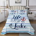 thumbnail image 1 of Erosebridal Lake House Coverlet Set Twin, Ocean Anchor Hunting Bedding Set, Stripes Room Decor, 2pcs, 1 of 5