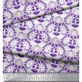 thumbnail image 3 of Soimoi Poly Georgette Tissu Imprimé Artistique Floral, Poisson et Cerf 1 Yard 52 Inch Wide, 3 of 3