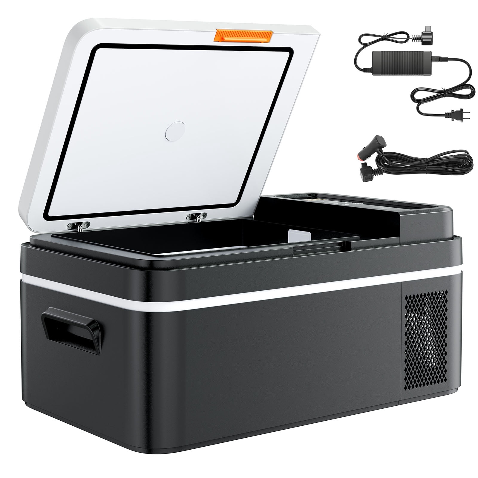 KFFKFF Car Refrigerator, DC 12/24V AC100-240V Compressor Electric Cooler, -4°F to 68°F Car Fridge with APP Control, 21 QT Cars Freezer