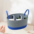 thumbnail image 3 of Woven Storage Basket for Desktop Organizing – Cotton Thread, 11.81 in x 7.87 in x 3.94 in, Purple/Red/Green/Blue/Pink, 3 of 7