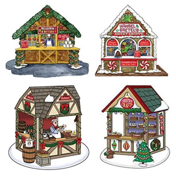 9043664 CHRISTMAS MARKET SERIES Lemax Multicolored Market Series Christmas Village (Pack of 8)