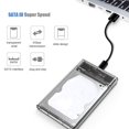 thumbnail image 1 of Boîtier de Disque Dur, 2,5 Pouces à USB 3.0 Sans Outil Boîtier de Disque Dur Externe pour 2,5 Pouces SSD HDD Adaptateur de Disque Dur Portable Transparent de 9,5 Mm, 1 of 8