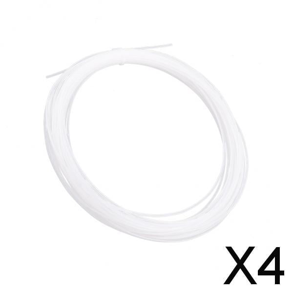 DYNWAVECA Lot de 3-6 12 m Corde de Raquette de Tennis Corde Haute Élasticité Fil Ligne Blanc 4 Pcs