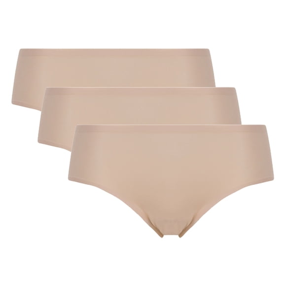 Chantelle Shorty pour Femme, Lot de 3 - Doux Extensible, Sans Coutures, invisible, Taille Unique Nude 36-44