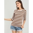thumbnail image 2 of INSPIRE CHIC T-Shirt Décontracté Imprimé pour Femmes à Manches au Coude et Col Rond, 2 of 6