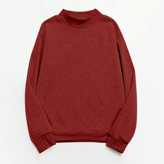 cllios Oversized Sweatshirt for Women Solid Color Mock Neck Tshirts 2024 Casual Long Sleeve Pullover Tops Basic Fall Tops