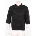 thumbnail image 3 of Ocealan Unisex Chef Jacket Shirt Short Sleeve Chef Coat Men Women Restaurant Kitchen Work Uniform Black Long Sleeve XXL, 3 of 7