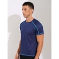 thumbnail image 4 of Raenseen Men's Rash Guard Swim Shirts Short Sleeve UPF 50+ Swimming Top Gym Workout Muscle Tee Tops Dark Blue 2XL, 4 of 6