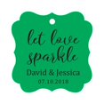 thumbnail image 1 of Darling Souvenir Personalized Fancy Frame Paper Tags Wedding Sparklers Let Love Sparkle Custom Hang Tags-Green-100 Tags, 1 of 1