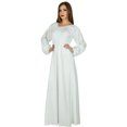thumbnail image 1 of Bimba Women Boho Gothic Style Long Maxi Dress Lace Long Sleeves White Gown, 1 of 8