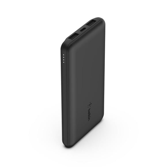 Belkin Chargeur portable USB-C, 10 000 mAh avec 1 port USB-C et 2 ports USB-A pour une charge jusqu’à 15W pour iPhone 14 Pro, 14 Pro Max, AirPods, iPad, Galaxy S23, S23+, Ultra - Noir
