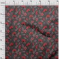 thumbnail image 3 of oneOone Tissu Jersey Coton Rouge Floral Rétro pour Couture Tissu Imprimé au Mètre 58 Pouces de Large, 3 of 5