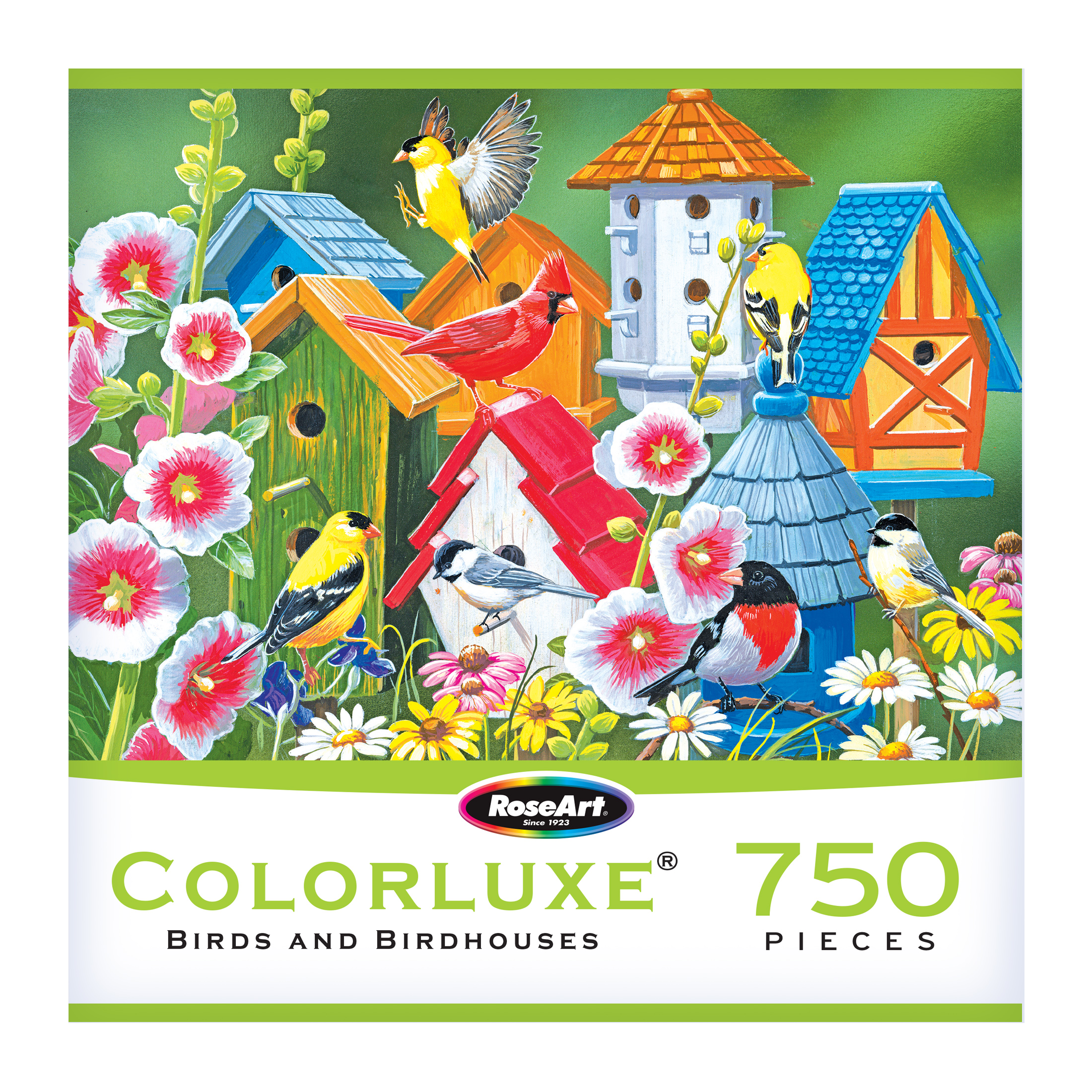 RoseArt - Colorluxe 750 pièces -OISEAUX ET NICHOIRS- Puzzle à emboîter pour adultes