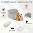 thumbnail image 2 of HIDOG Dog Stairs and Ramp, 2-Step Dog Steps for High Beds and Couch, Pet Steps for Small Dogs with Removable Washable Cover, Non-Slip Soft Foam, 2 of 7