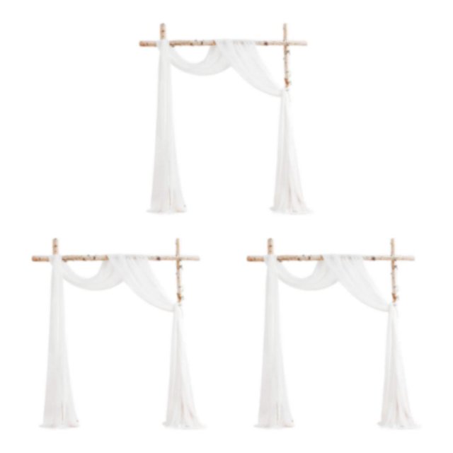 Baohd Wedding Arch Draping Fabric Wedding Decor With Easy Care Wedding Arch Drapes Polyester Wedding Valance Durable And Soft white 3Set