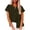 Green, variant on Pisexur Cotton Linen Tops for Women Casual Crewneck Short Sleeve Button Down Going Out Tops Summer Loose Breathable Womens Blouses S-2XL White