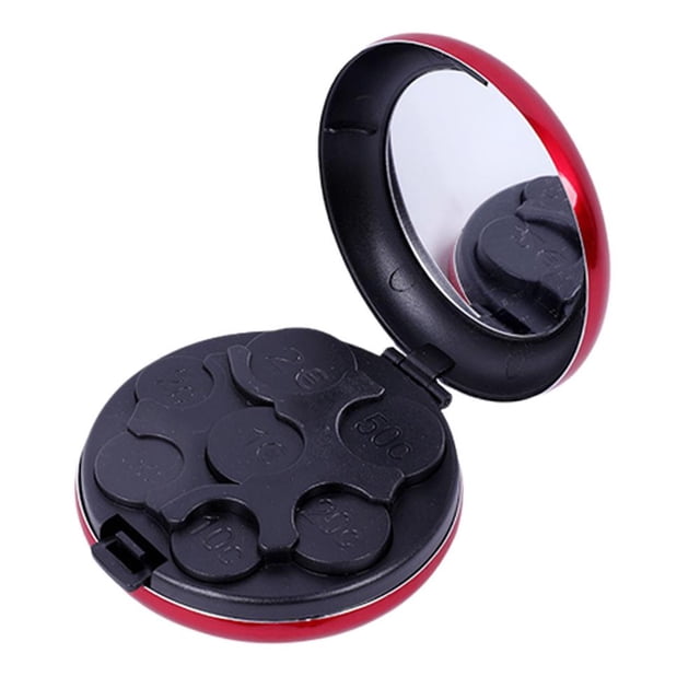 Japanese Coin Organizer, Portable Mini Coin Dispenser Case with Mirror, Hard Money Case Small Coin Coin Organ Sorter U7D1