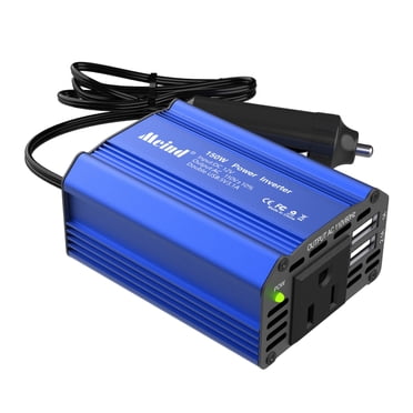 TopLLC 150W Car Power Inverter 12VDC To 110V AC Converter Vehicle Adapter Plug Outlet With 3.1A USB Car Charger For Laptop Computer Cars Inverter