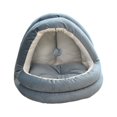 thumbnail image 2 of Lit pour Chat Intérieur, Nid de Chat, Confortable Semi-Fermé Lavable, Tente pour Animaux de Compagnie L Bleu Foncé, 2 of 9