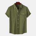 thumbnail image 2 of Besolor Mens Summer Short Sleeve Shirts Collared Button down Shirts Big and Tall Casual Solid Color Beach Shirts Tops, 2 of 6