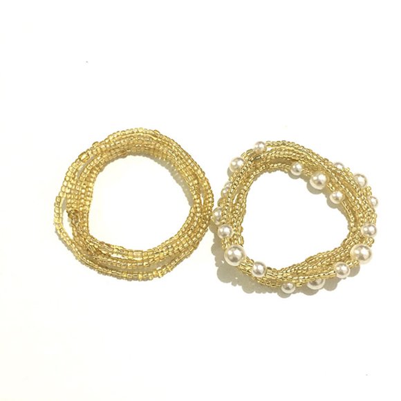 2PCS Femmes Taille Perle Mode Multi-Couches Taille Chaîne Ventre Chaîne Corps Chaîne