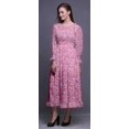 thumbnail image 3 of Bimba Robe Longue Décontractée à Volants pour Femmes, Imprimée, Taille Smockée, Medium, 3 of 5