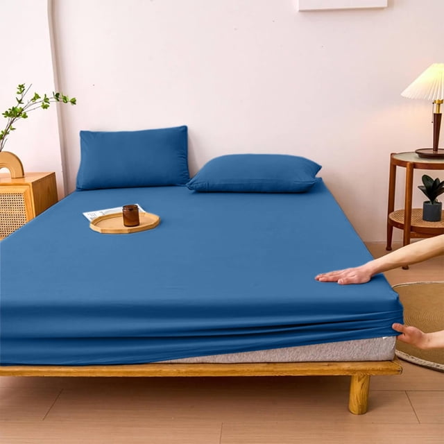 Drap-housse pour Lit Double - Protège-Matelas Extensible Élastique Antidérapant, Fibre de Polyester Douce, Protection Tout Inclus pour Sommeil Profond