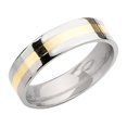 thumbnail image 2 of Bague Alliance pour Homme en Titane 6 mm avec Incrustation de 14 Or, 2 of 6